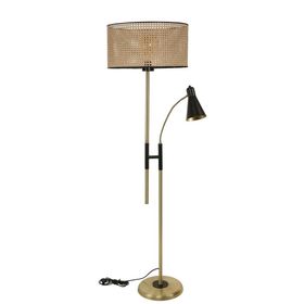Lumexx Forza Eskitme Silindir Rattan Abajurlu Lambader