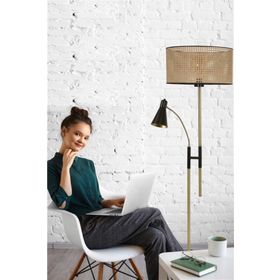 Lumexx Forza Eskitme Silindir Rattan Abajurlu Lambader