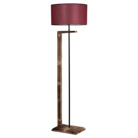 Lumexx Menekşe Silindir Ahşap Yanık Ayak Bordo Lambader