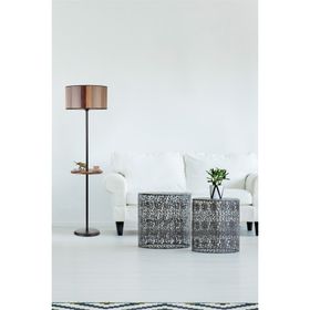 Lumexx Mercan Siyah Sehpalı Silindir Renkli Lambader