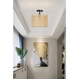 Lumexx Örgülü Rattan Abajurlu Plafonyer Avize