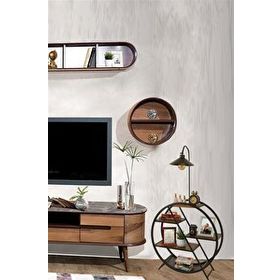 Lumexx Plüton Ceviz Metal Başlıklı Lambader