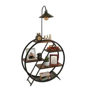 Lumexx Plüton Ceviz Metal Başlıklı Lambader