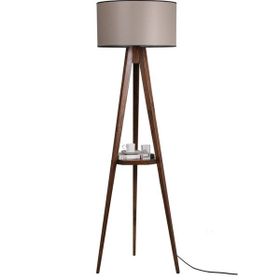 Lumexx Sehbalı Tripod Ceviz Silindir 82 Abajurlu Lambader