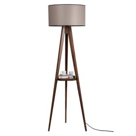 Lumexx Sehbalı Tripod Ceviz Silindir 82 Abajurlu Lambader