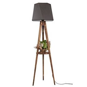 Lumexx Sehbalı Tripod Yanık Altıgen Koyu Gri Abajurlu Lambader