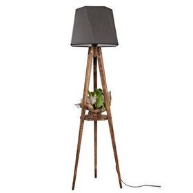 Lumexx Sehbalı Tripod Yanık Altıgen Koyu Gri Abajurlu Lambader