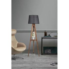 Lumexx Sehbalı Tripod Yanık Pramit Hasır Siyah Abajurlu Lambader