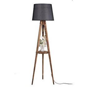 Lumexx Sehbalı Tripod Yanık Pramit Hasır Siyah Abajurlu Lambader