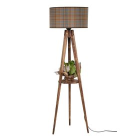 Lumexx Sehbalı Tripod Yanık Silindir 02 Abajurlu Lambader