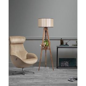 Lumexx Sehbalı Tripod Yanık Silindir 15-3 Abajurlu Lambader
