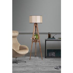 Lumexx Sehbalı Tripod Yanık Silindir 15-3 Abajurlu Lambader