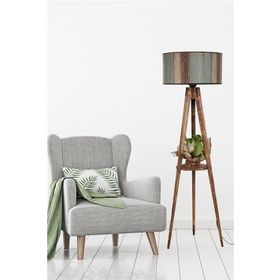 Lumexx Sehbalı Tripod Yanık Silindir Renkli Abajurlu