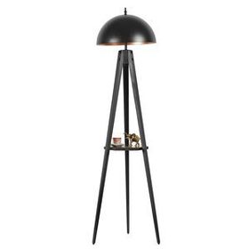 Lumexx Sehpalı Tripod Siyah Büyük Retro Başlıklı Lambader
