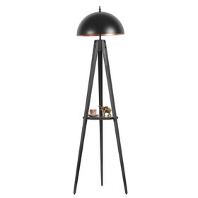 Lumexx Sehpalı Tripod Siyah Büyük Retro Başlıklı Lambader
