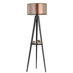 Lumexx Sehpalı Tripod Siyah Silindir Renkli Abajurlu Lambader