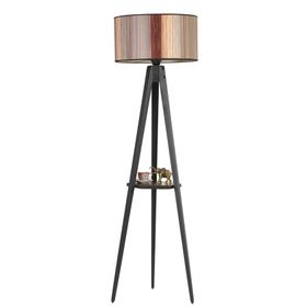 Lumexx Sehpalı Tripod Siyah Silindir Renkli Abajurlu Lambader