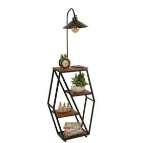 Lumexx Sembol Ceviz Metal Başlıklı Lambader