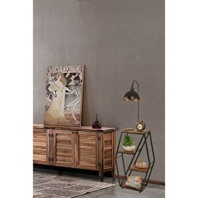Lumexx Sembol Ceviz Retro 3 Başlıklı Lambader