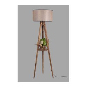 Lumexx Silindir Hasır Abajurlu Yanık Sehpalı Tripod Lambader