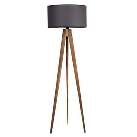 Lumexx Silindir Koyu Gri Abajurlu Yanık Sehpalı Tripod Lambader