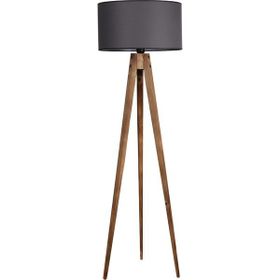 Lumexx Silindir Koyu Gri Abajurlu Yanık Sehpalı Tripod Lambader