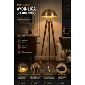 Lumexx Stil Büyük Retro Başlıklı Eskitme Ceviz Lambader