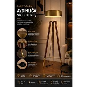 Lumexx Stil Ceviz Eskitme Büyük Retro 8 Başlıklı Lambader