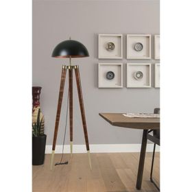 Lumexx Stil Ceviz Siyah Büyük Retro Başlıklı Lambader