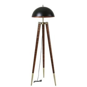 Lumexx Stil Ceviz Siyah Büyük Retro Başlıklı Lambader