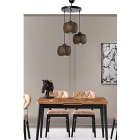 Lumexx Tiger 3'lü Tepsili Ceviz Rattan Sarkıt