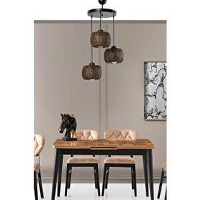 Lumexx Tiger 3'lü Tepsili Ceviz Rattan Sarkıt