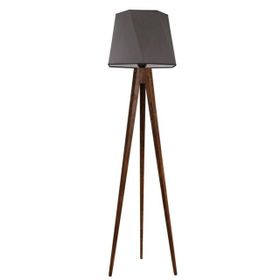 Lumexx Tripod Ceviz Altıgen Koyu Gri Abajurlu Lambader