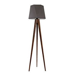 Lumexx Tripod Ceviz Altıgen Koyu Gri Abajurlu Lambader