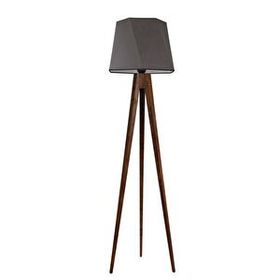 Lumexx Tripod Ceviz Altıgen Koyu Gri Abajurlu Lambader