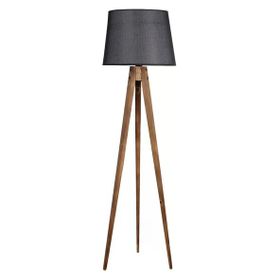 Lumexx Tripod Yanık Pramit Hasır Siyah Abajurlu Lambader