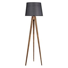 Lumexx Tripod Yanık Pramit Hasır Siyah Abajurlu Lambader