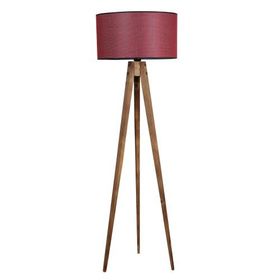 Lumexx Tripod Yanık Silindir Koyu Bordo Abajurlu Lambader