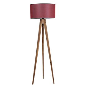 Lumexx Tripod Yanık Silindir Koyu Bordo Abajurlu Lambader