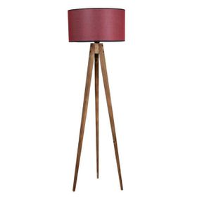 Lumexx Tripod Yanık Silindir Koyu Bordo Abajurlu Lambader