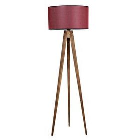 Lumexx Tripod Yanık Silindir Koyu Bordo Abajurlu Lambader
