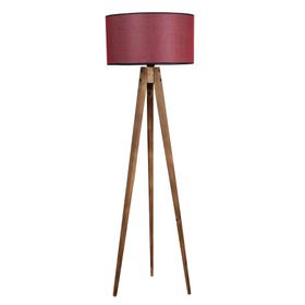 Lumexx Tripod Yanık Silindir Koyu Bordo Abajurlu Lambader