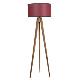 Lumexx Tripod Yanık Silindir Koyu Bordo Abajurlu Lambader