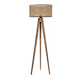 Lumexx Tripod Yanık Silindir Rattan Abajurlu Lambader