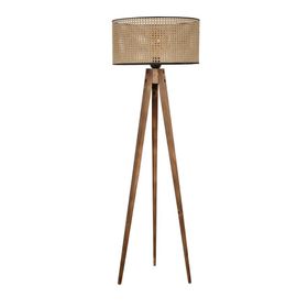 Lumexx Tripod Yanık Silindir Rattan Abajurlu Lambader