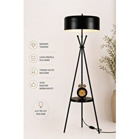 Lumexx Venedik Sehbalı Büyük Retro 8 Başlıklı Siyah Lambader