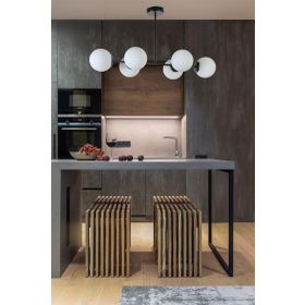 Lumexx Yeni Favori Siyah-Beyaz Camlı 6'lı Avize