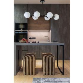 Lumexx Yeni Favori Siyah-Beyaz Camlı 6'lı Avize