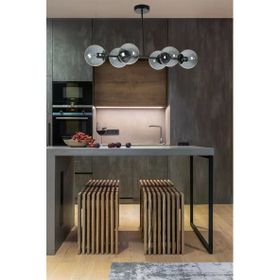 Lumexx Yeni Favori Siyah-Füme Camlı 6'lı Avize