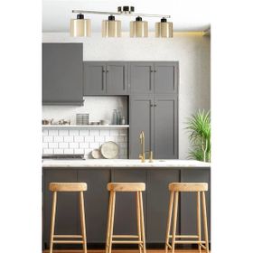 Lumexx Yeni Nomi Mat Krom-Bal Camlı 4'lü Avize